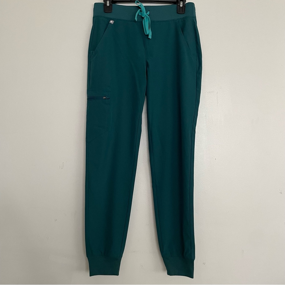 Women’s FIGS FIONLITE Zamora Jogger Scrub Pants Caribbean Blue 2075 Size XS
